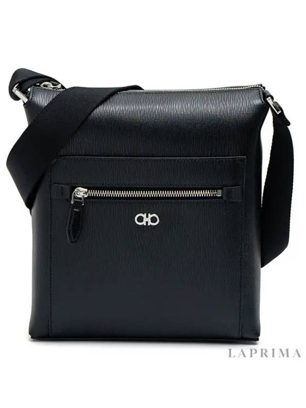 Men's Gancini Cross Bag Black - SALVATORE FERRAGAMO - BALAAN 5