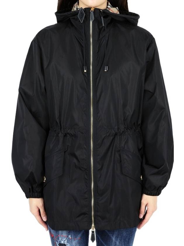 Nylon Lightweight Hooded Jacket Black - BURBERRY - BALAAN 3