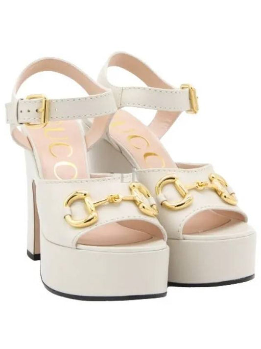 Horsebit Platform Sandals White - GUCCI - BALAAN 2