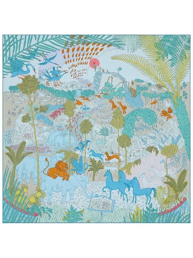 Le Carnaval Des Animaux 90 Scarf Bleu - HERMES - BALAAN 2