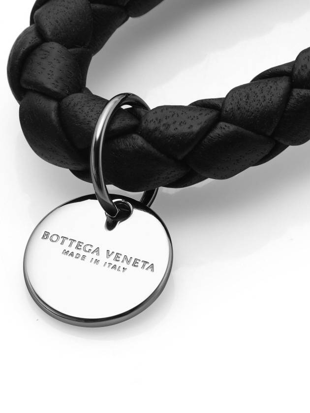 Intrecciato Leather Key Holder Black - BOTTEGA VENETA - BALAAN 6