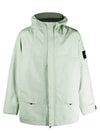 Men's Cocoon Logo Patch Parka Light Green - STONE ISLAND - BALAAN 3