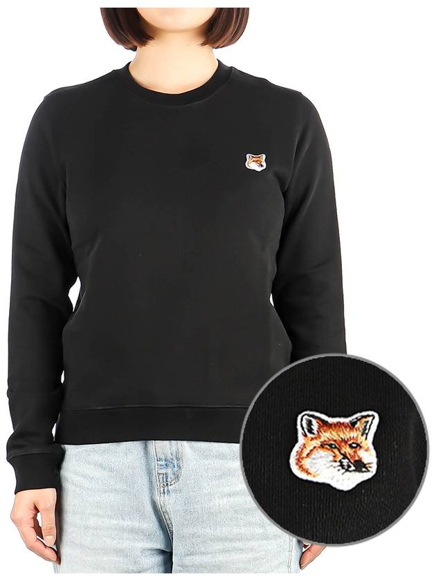 Fox Head Patch Regular Sweatshirt Black - MAISON KITSUNE - BALAAN 2