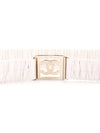 Chanel AA8782 White Banding Lambskin Gold CC Women s Belt - CHANEL - BALAAN 7