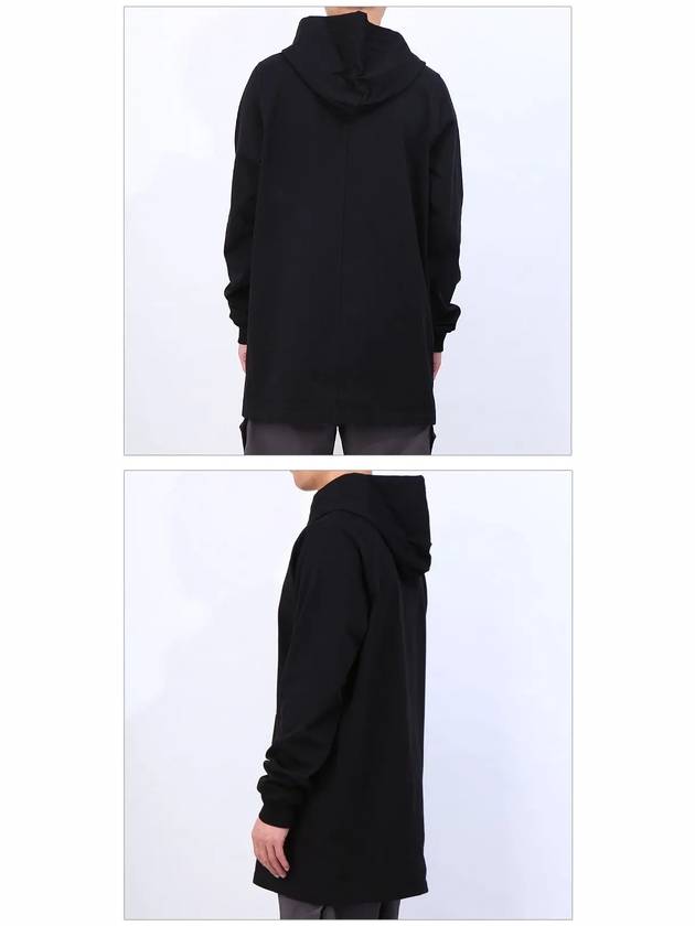 V-neck Long Fit Cotton Hoodie Black - RICK OWENS - BALAAN 4