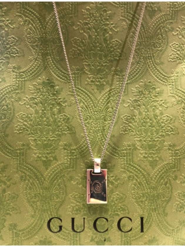 Ghost GG Pendant Necklace YBB455315001 Silver - GUCCI - BALAAN 5