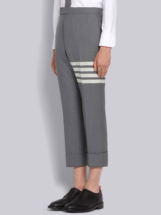 Diagonal Plain Weave Classic Wool Slacks Medium Grey - THOM BROWNE - BALAAN 3