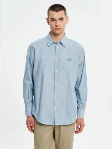 Men s Contour Foxhead Skate Shirt Blouse Southern Teal Domestic Product GM0024041625646 - MAISON KITSUNE - BALAAN 1