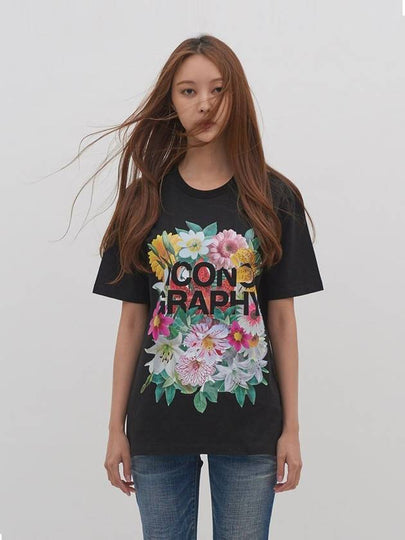 Surrealism Flower Logo Short Sleeve T-Shirt Black - ICONOGRAPHY - BALAAN 2