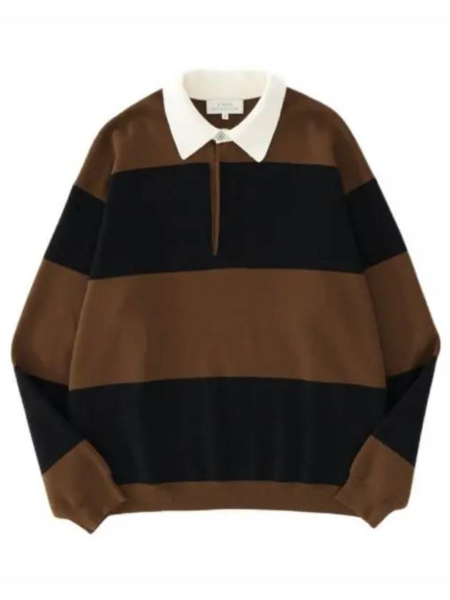 TARAK SNM 12GG KNIT RUGBY JUMPER PEATBLACK STRIPE 970 striped - STUDIO NICHOLSON - BALAAN 1