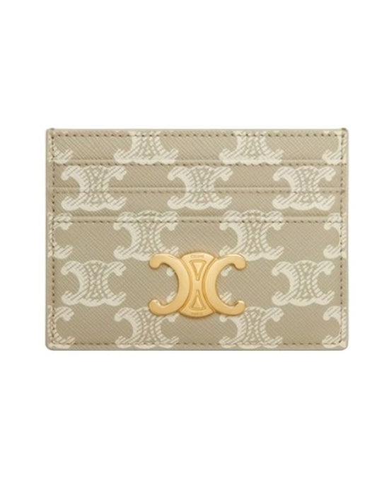 Triomphe Card Wallet Canvas Greige - CELINE - BALAAN 1