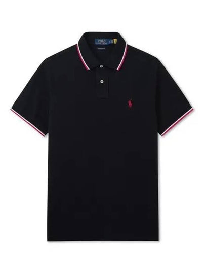 Custom slim fit mesh polo shirt black red - POLO RALPH LAUREN - BALAAN 2