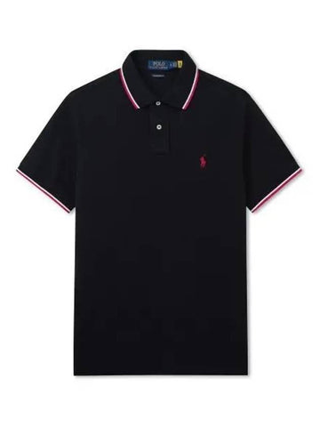 Custom slim fit mesh polo shirt black red - POLO RALPH LAUREN - BALAAN 1