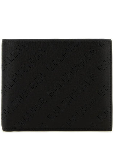 Logo Perforated Half Wallet Black - BALENCIAGA - BALAAN 1