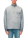 Anagram High Neck Cotton Sweatshirt Grey Melange - LOEWE - BALAAN 2