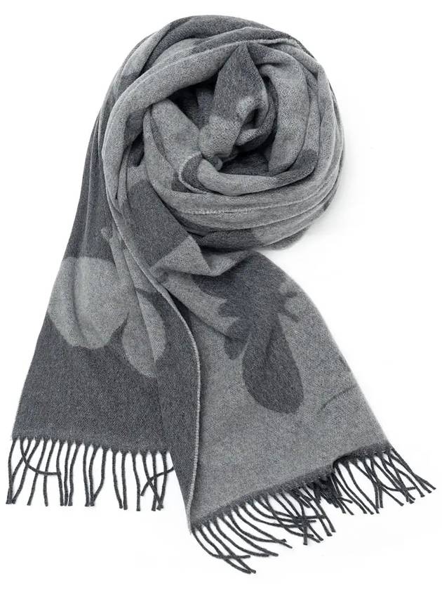 Cresta jacquard wool scarf gray 005 - MAX MARA - BALAAN 2