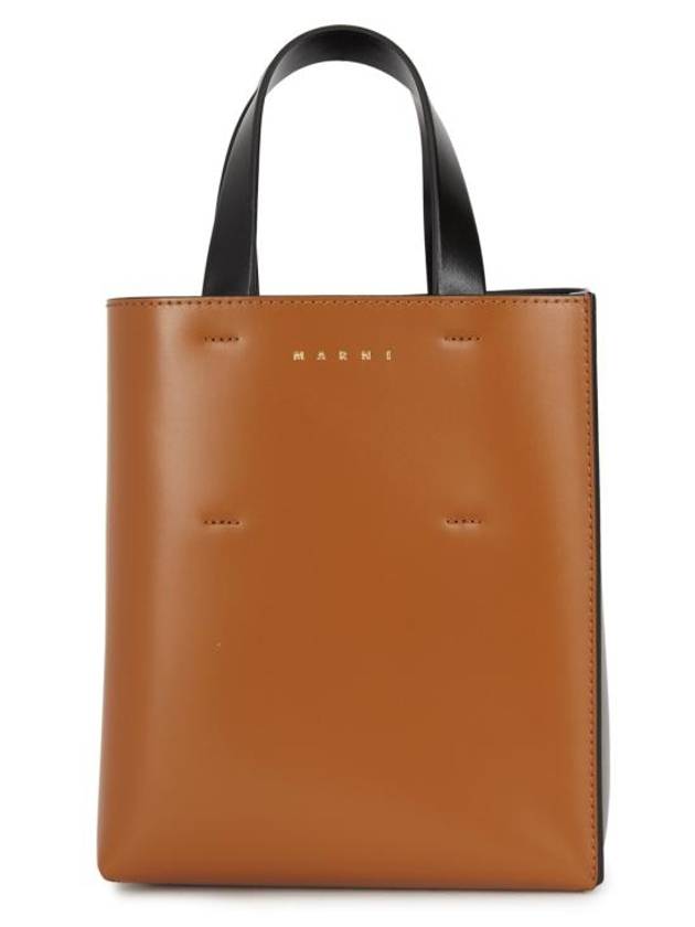 Museo Leather Logo Mini Tote Bag Brown - MARNI - BALAAN 2