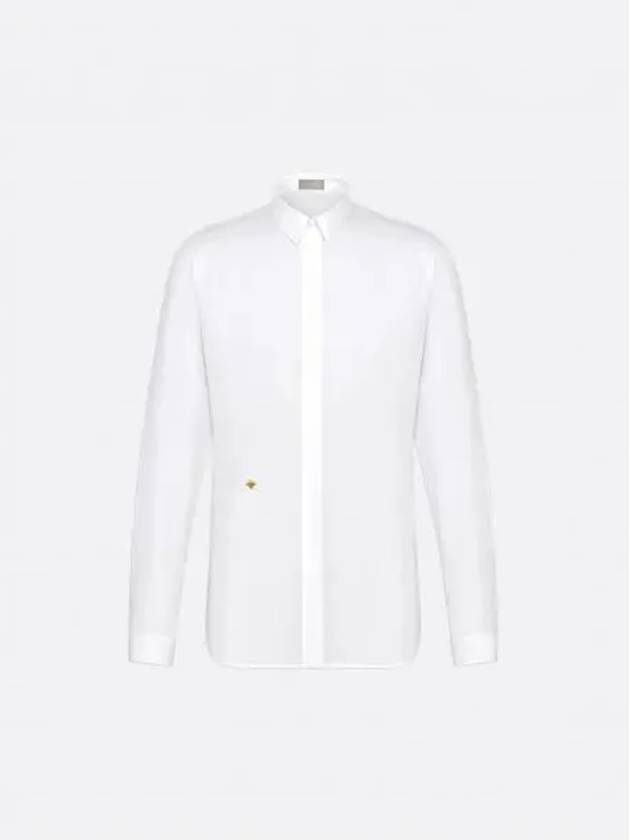 Men's Bee Embroidery Long Sleeve Shirt White - DIOR - BALAAN 2