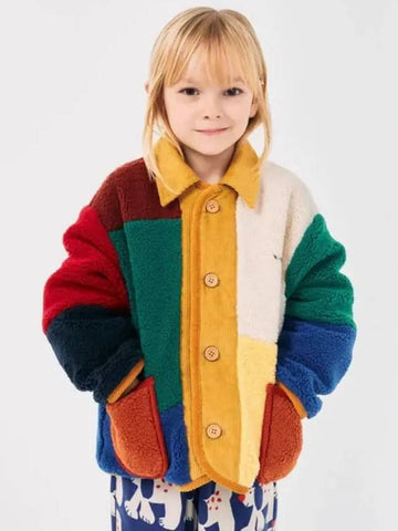 Color Block Sheepskin Jacket B224AC128 Italian Kids - BOBO CHOSES - BALAAN 1