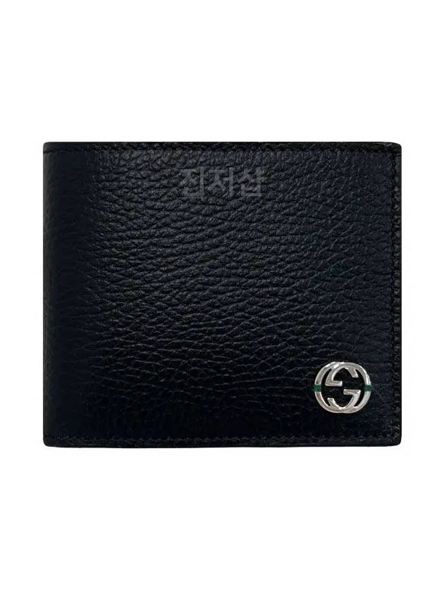 GG Interlocking Two Tone Half Wallet Black - GUCCI - BALAAN 2