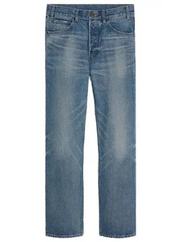 Men's Union Wash Mid Rise Cut Jeans Blue - CELINE - BALAAN 2