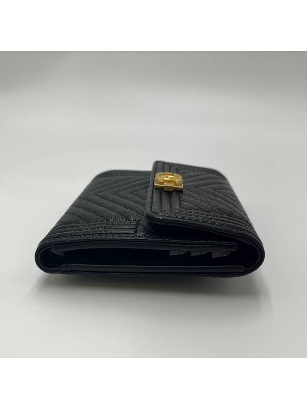 Boy Chevron Caviar Gold Ring Wallet Black - CHANEL - BALAAN 6