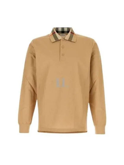 Check Collar Long Sleeve Polo Shirt Archive Beige - BURBERRY - BALAAN 2