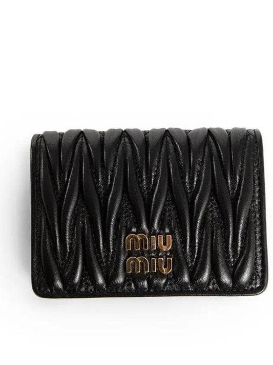 Matelasse Nappa Leather Card Wallet Black - MIU MIU - BALAAN 2