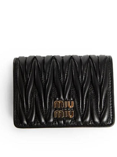 Matelasse Nappa Leather Card Wallet Black - MIU MIU - BALAAN 2