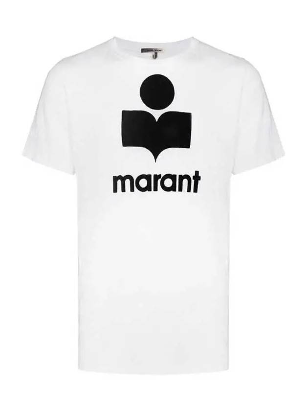 Karman Logo Print Linen Short Sleeve T-Shirt White - ISABEL MARANT - BALAAN 2