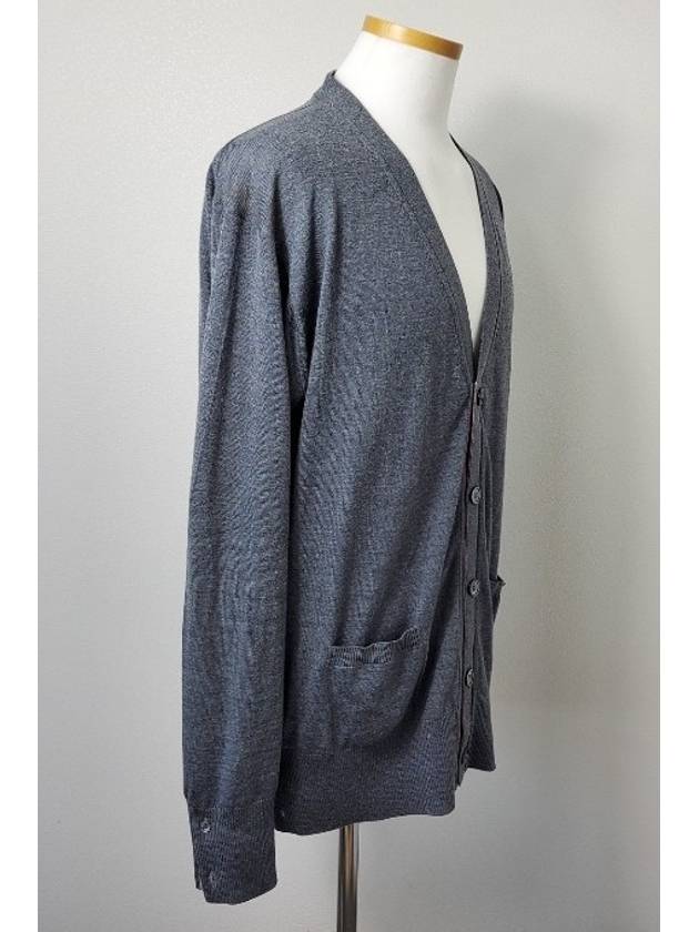 Diagonal armband gray cardigan 5 - THOM BROWNE - BALAAN 7