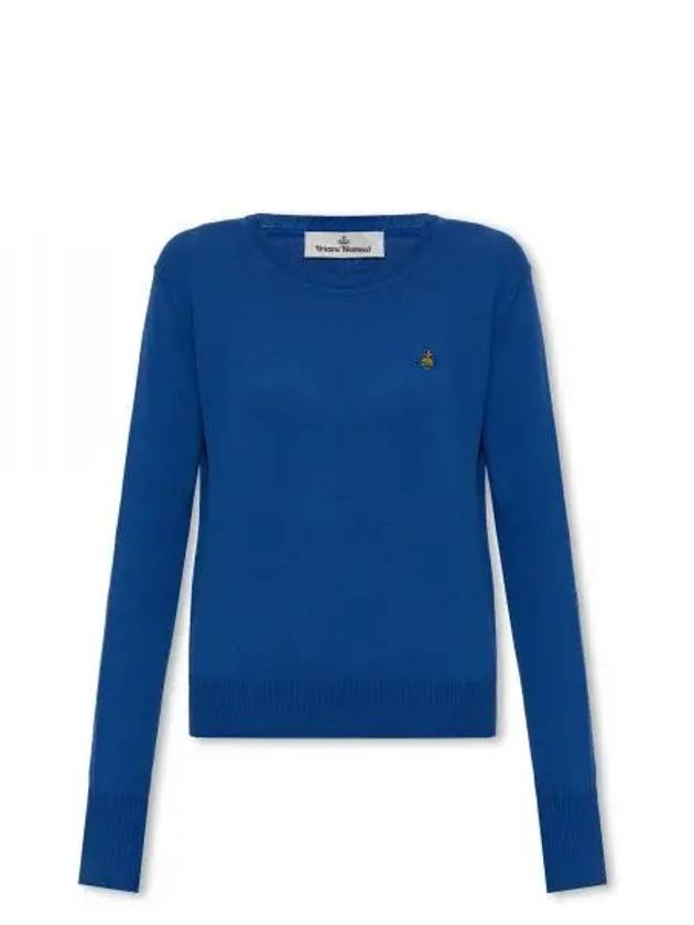 ORB Embroid Logo Knit Top Blue - VIVIENNE WESTWOOD - BALAAN 2