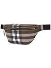 Checked Leather Bum Belt Bag Dark Birch Brown - BURBERRY - BALAAN 3