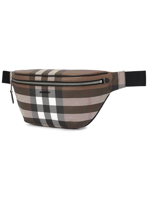 Checked Leather Bum Belt Bag Dark Birch Brown - BURBERRY - BALAAN 3