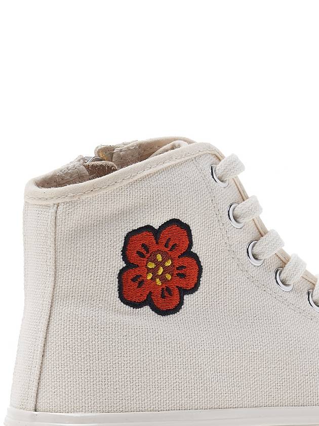 School Boke Flower Cotton High-Top Sneakers Cream - KENZO - BALAAN 11