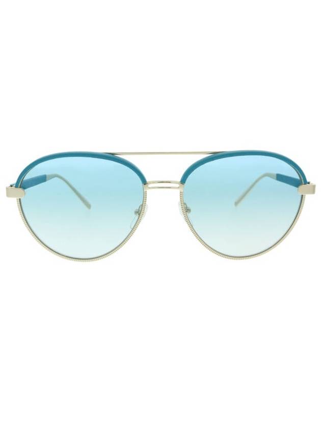 Turquoise Leather Aviator Women's Sunglasses - SALVATORE FERRAGAMO - BALAAN 2