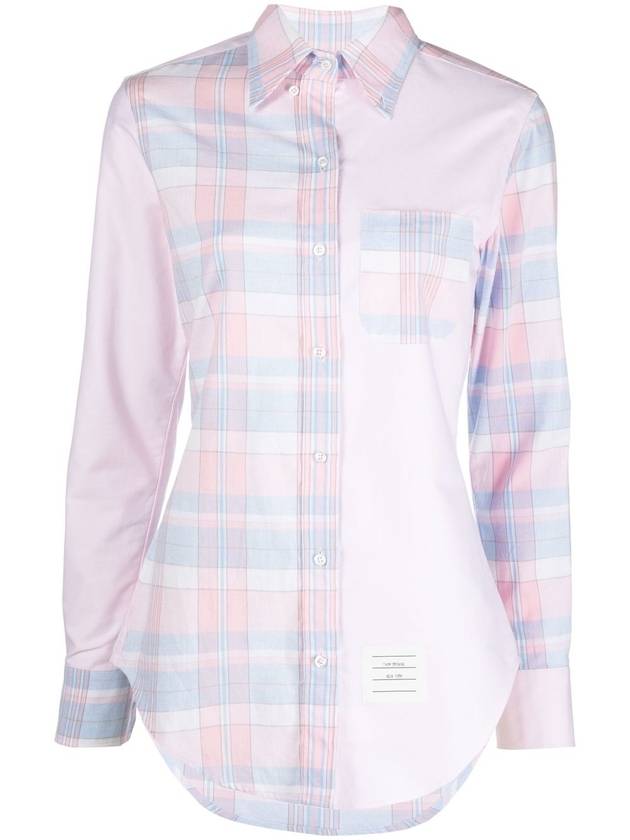 Funmix Check Classic Long Sleeve Shirt Light Pink - THOM BROWNE - BALAAN 3