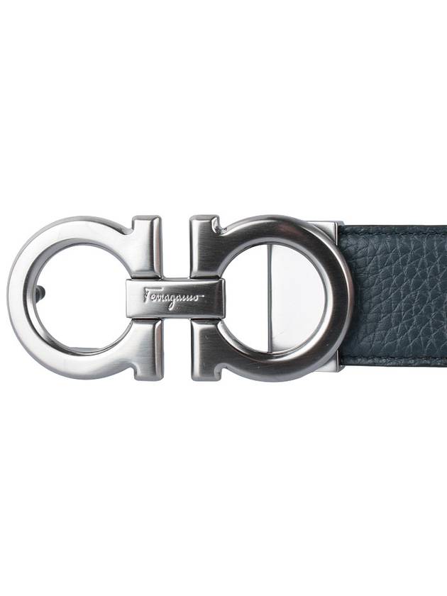 Reversible Adjustable Gancini Belt Black - SALVATORE FERRAGAMO - 6