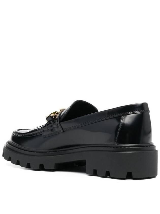 Leather Fringe Loafers Black - TOD'S - BALAAN 5