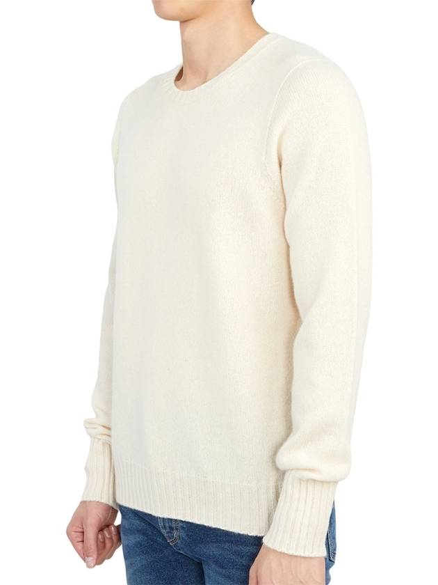 Crew Neck Lambswool Knit Top Ivory - DRUMOHR - BALAAN 3