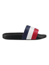 Basil Logo Emboss Striped Slippers Black - MONCLER - BALAAN 1