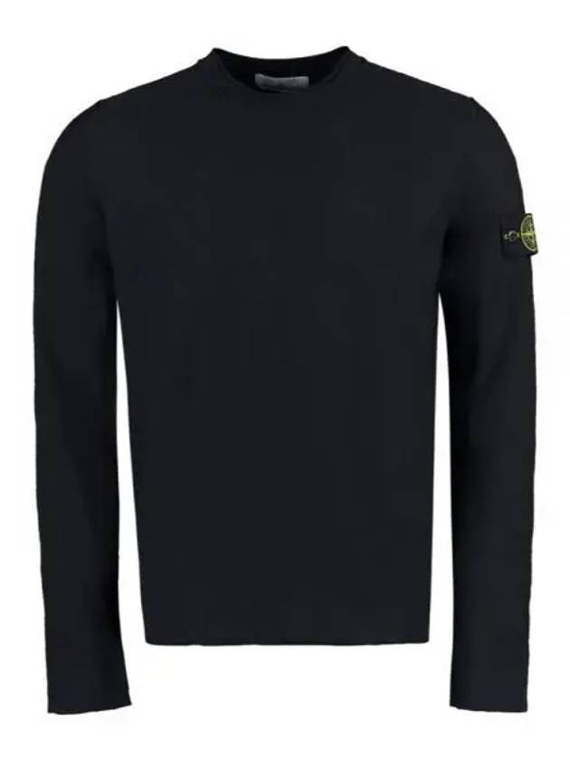 Wappen Patch Crew Neck Knit Top Black - STONE ISLAND - BALAAN 2