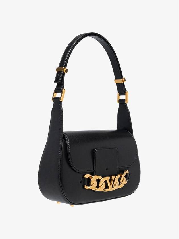 V Logo Chain Shoulder Bag Black - VALENTINO - BALAAN 3