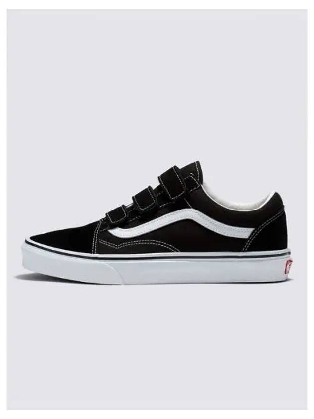 Old Skool Hook Loop Suede Canvas Low Top Sneakers Black - VANS - BALAAN 2