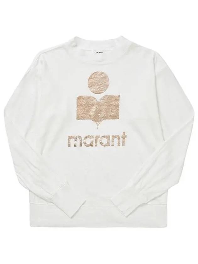 Klowia Logo Print Linen Sweatshirt White Light Gold - ISABEL MARANT - BALAAN 6