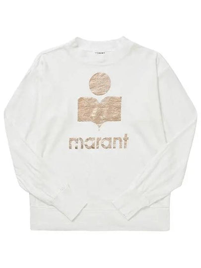 Klowia Logo Print Linen Sweatshirt White Light Gold - ISABEL MARANT - BALAAN 2