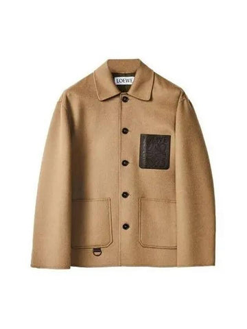 Wool cashmere workwear jacket beige khaki 1039384 - LOEWE - BALAAN 1