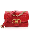 Gancini Quilted Shoulder Bag Red - SALVATORE FERRAGAMO - BALAAN 1