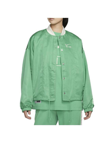 Air Woven Oversized Bomber Jacket Spring Green - NIKE - BALAAN 1