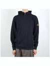 Old Treatment Malfile Fleece Hoodie Navy - STONE ISLAND - BALAAN 3